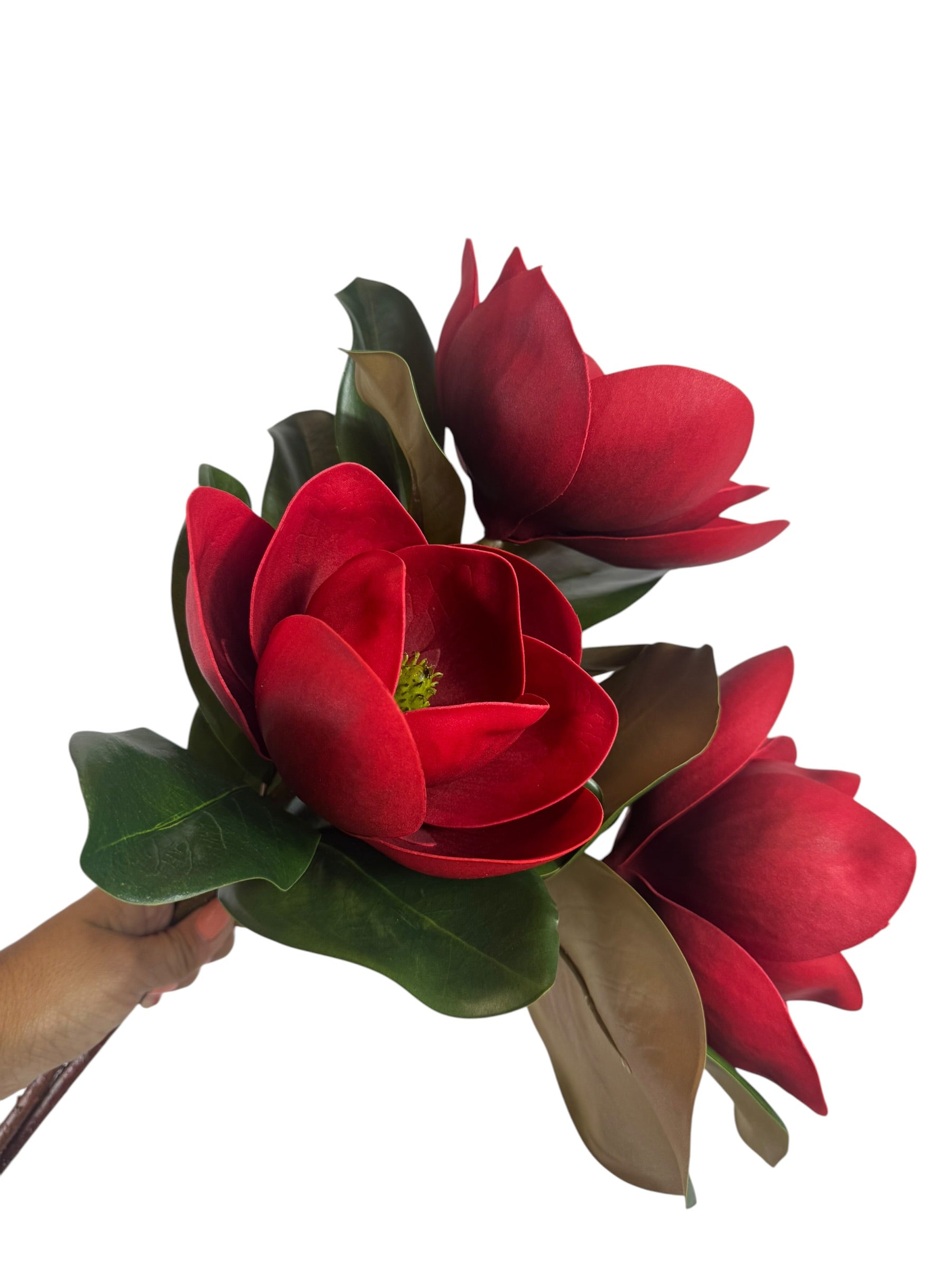 18" Tall Faux Magnolia Red