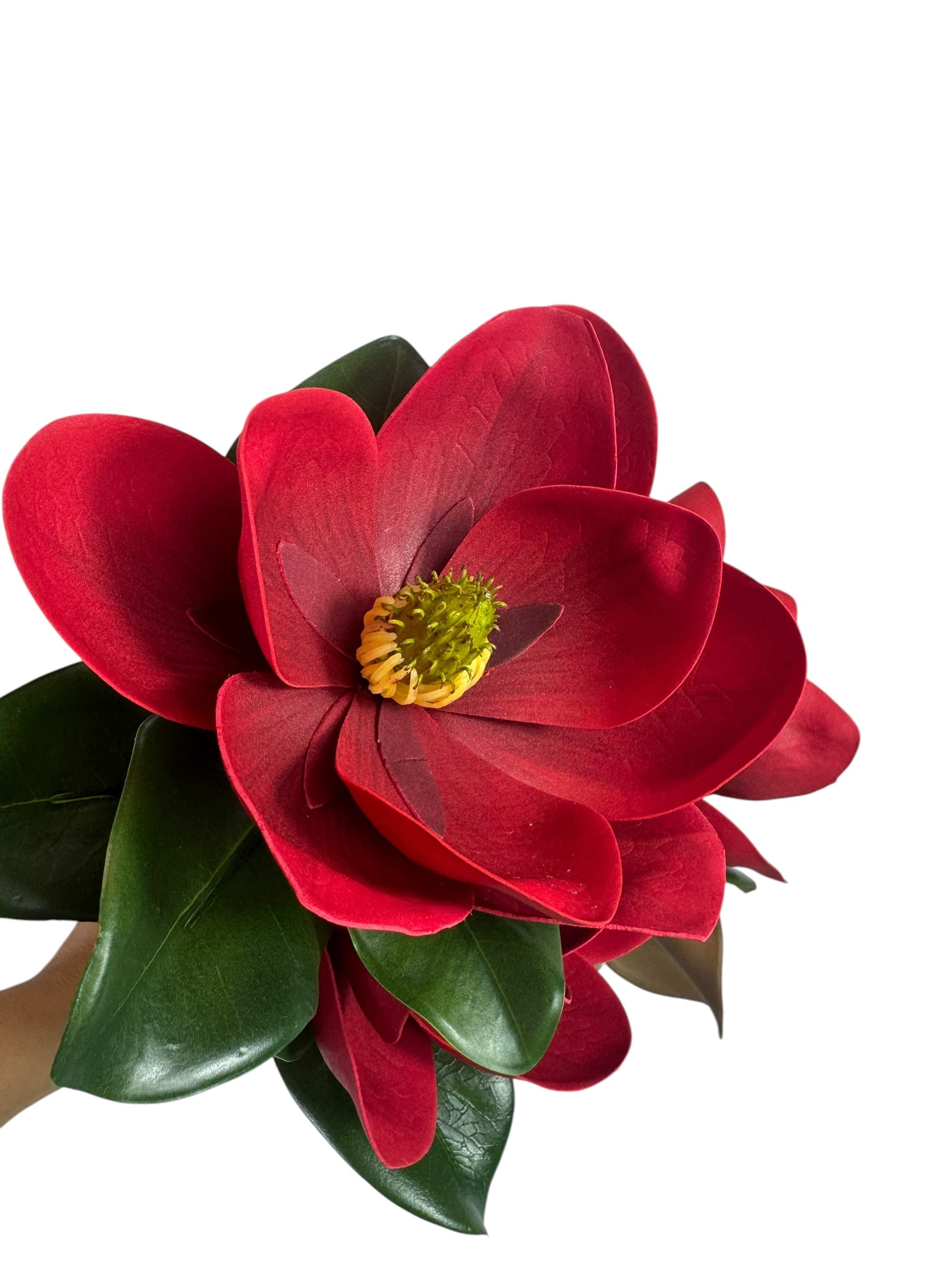 18" Tall Faux Magnolia Red