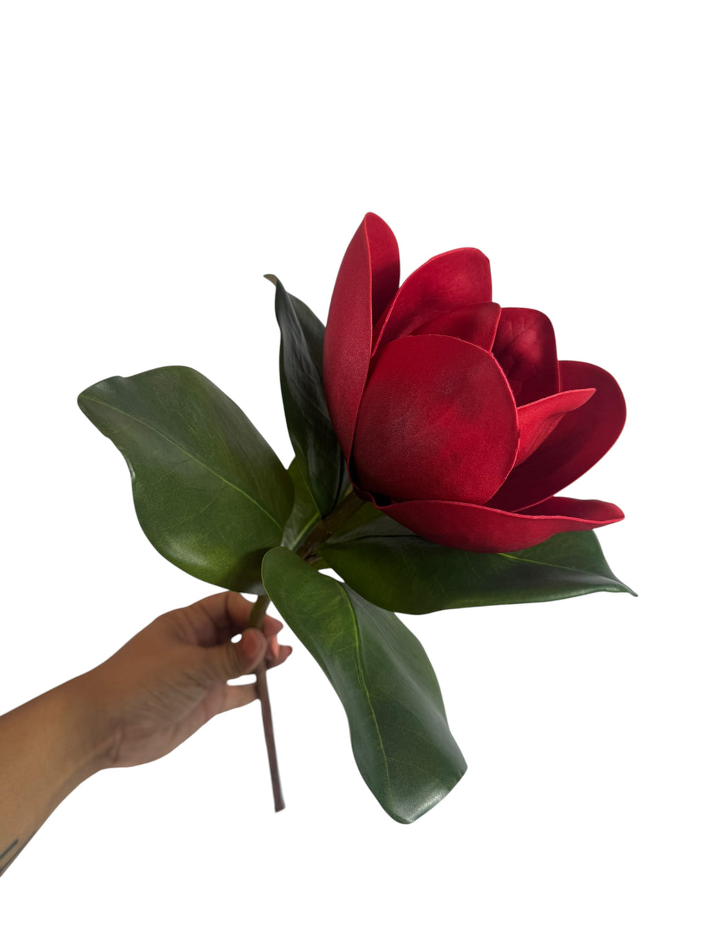 18" Tall Faux Magnolia Red