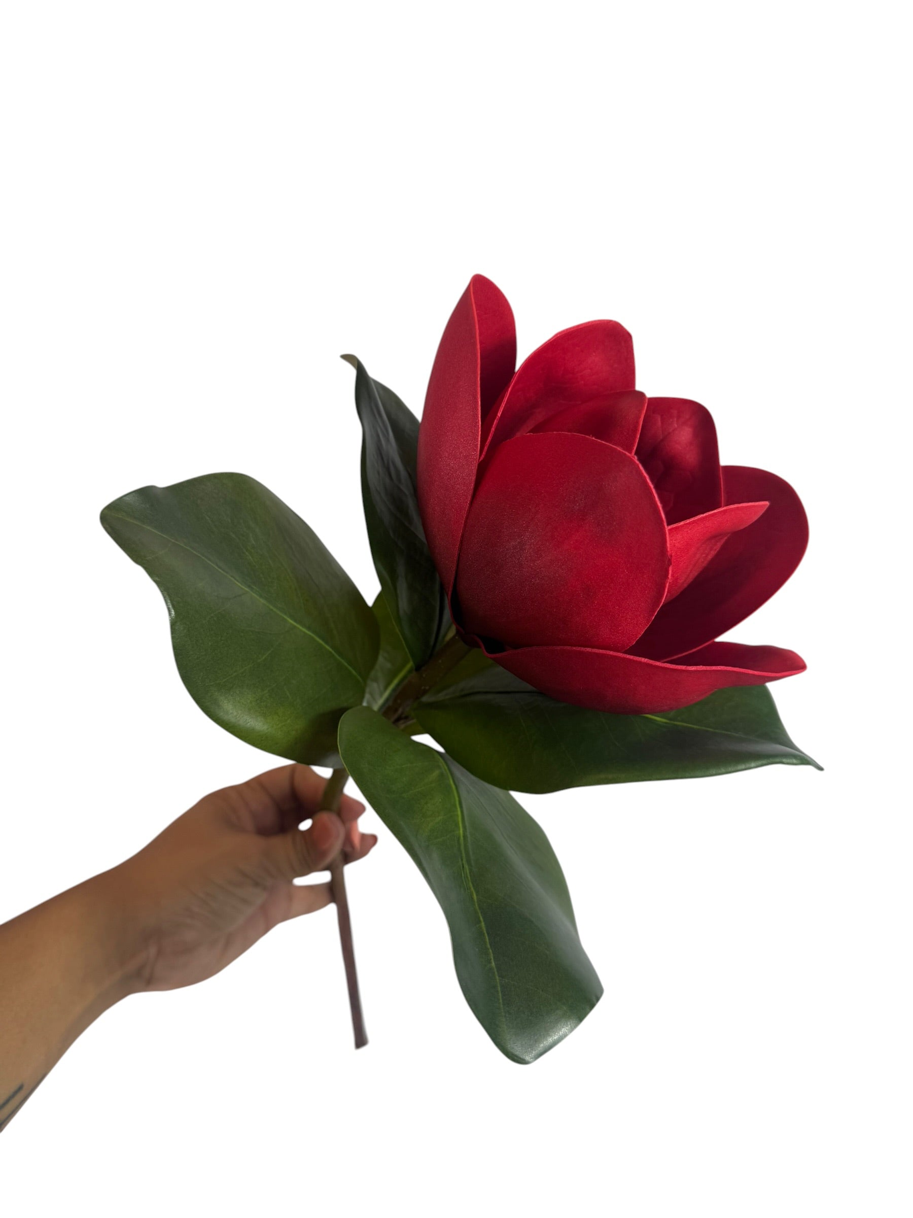 18" Tall Faux Magnolia Red