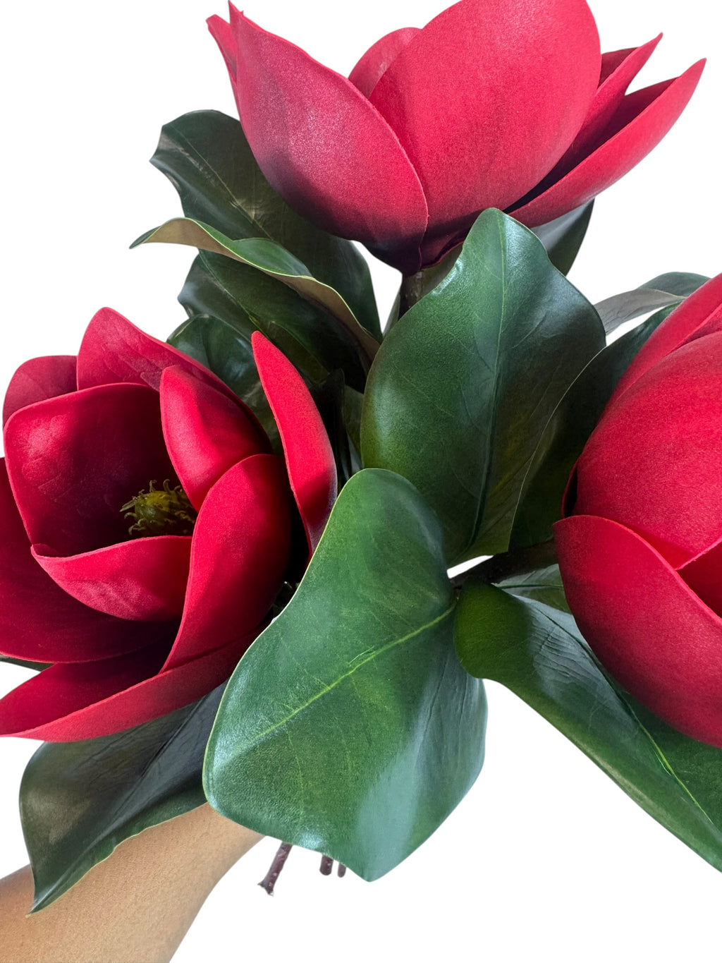 18" Tall Faux Magnolia Red