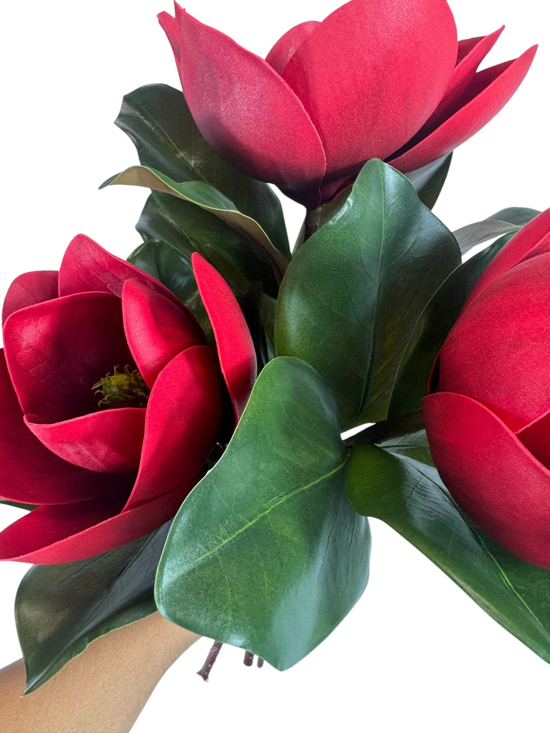 18" Tall Faux Magnolia Red