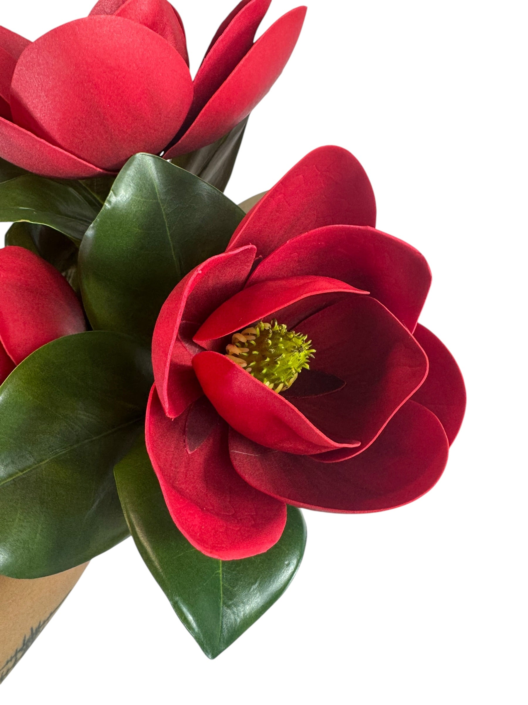 18" Tall Faux Magnolia Red