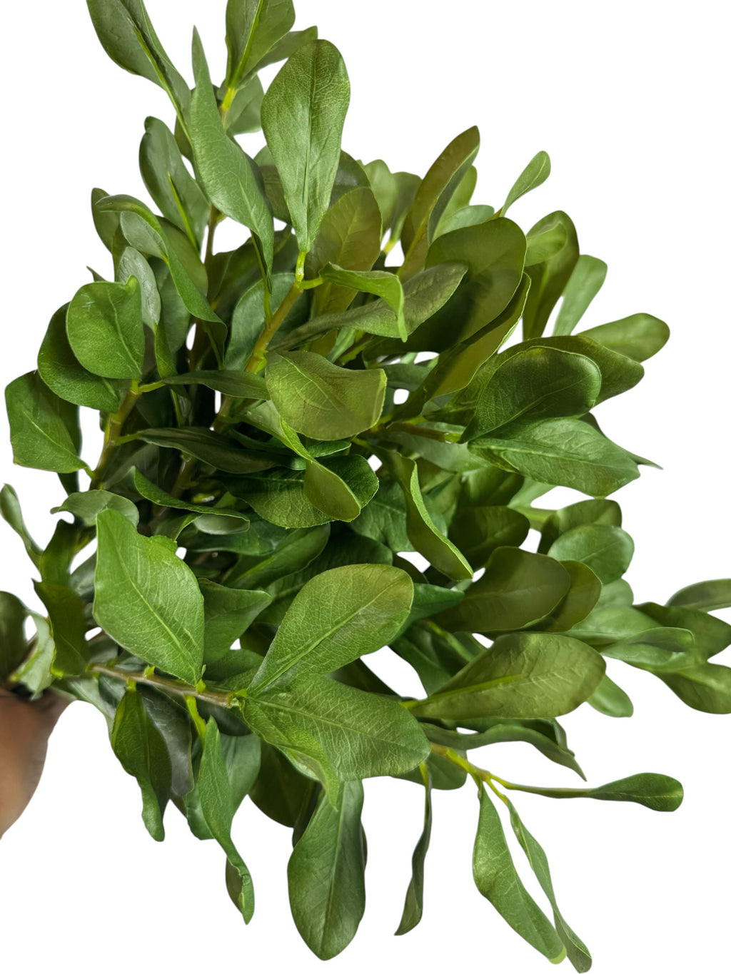 Artificial Bloom artificial boxwood leaf stem with lush, realistic green foliage for home decor