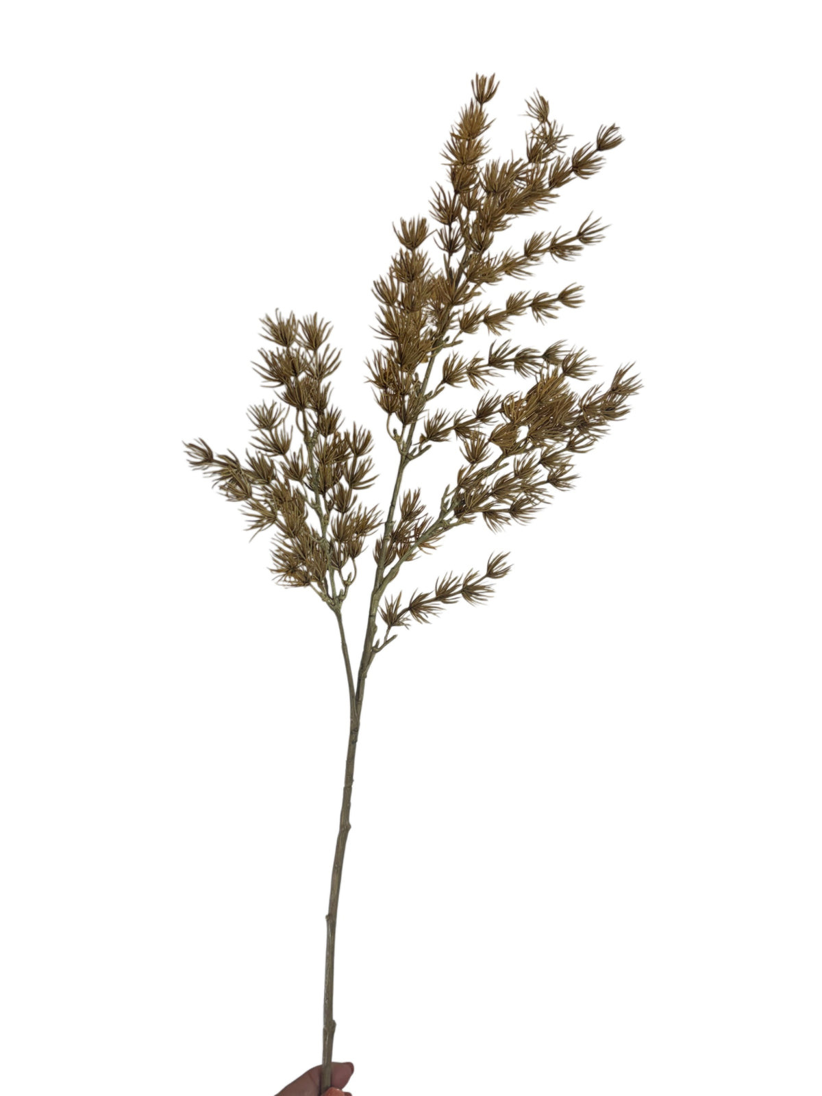Artificial Bloom brown faux botanical branch with needle-like foliage for home decor