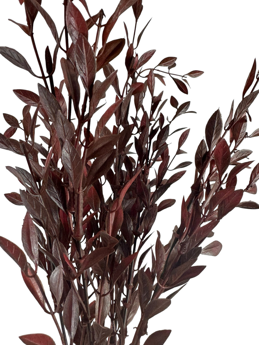Artificial Bloom deep burgundy faux leafy branch stems with realistic foliage for sophisticated home decor styling