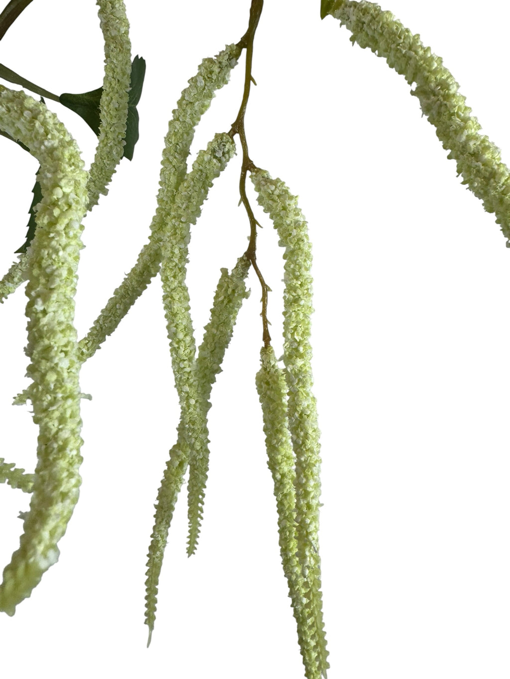 Artificial Bloom cascading pale green amaranth decorative stem with realistic textured hanging foliage