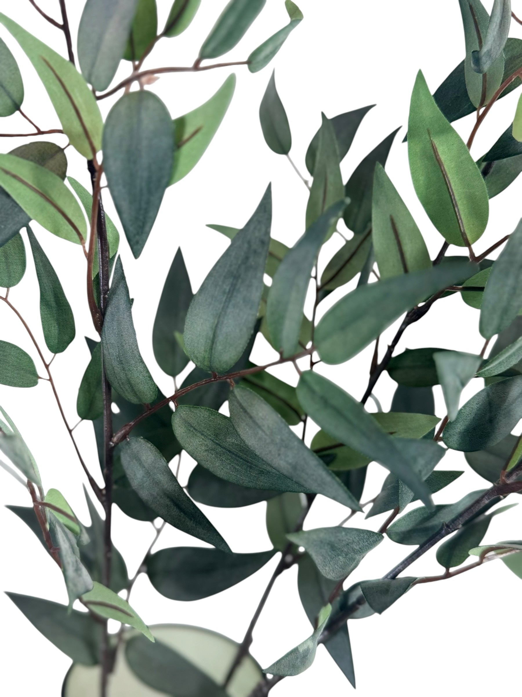 Artificial Bloom artificial eucalyptus stem with realistic deep green leaves and slender brown branches