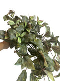 Artificial Bloom faux foliage stem with variegated forest green and burgundy leaves on a flexible branch