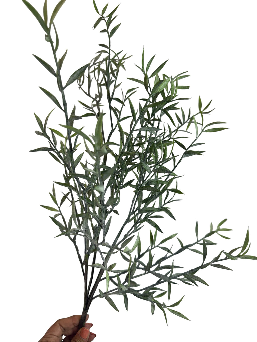Artificial Bloom artificial willow leaf stem with frosted muted green foliage for rustic home decor