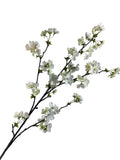 Artificial Bloom artificial cherry blossom branch with delicate white silk-like petals on dark textured stems